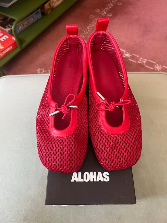 ALOHAS Shoes - Alohas Rosalind Red Mesh Ballet Flats